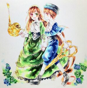 Rating: Safe Score: 0 Tags: 2girls brown_hair dress flower frills green_dress green_eyes hat heterochromia holding_hands image long_hair long_sleeves multiple_girls open_mouth pair pantyhose red_eyes rose short_hair siblings sisters smile souseiseki suiseiseki traditional_media twins watercolor_(medium) watering_can User: admin