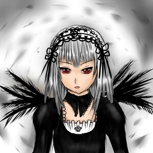 Rating: Safe Score: 0 Tags: 1girl bangs black_dress black_wings detached_collar dress feathered_wings feathers frills hairband image juliet_sleeves long_hair long_sleeves looking_at_viewer puffy_sleeves red_eyes silver_hair solo suigintou upper_body wings User: admin