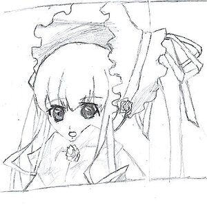 Rating: Safe Score: 0 Tags: 1girl bangs greyscale image looking_at_viewer monochrome shinku simple_background sketch solo veil white_background User: admin