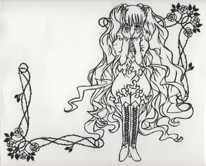 Rating: Safe Score: 0 Tags: 1girl boots cross-laced_footwear dress flower frills greyscale hair_ornament image kirakishou knee_boots lineart long_hair monochrome rose solo thigh_boots thighhighs thorns two_side_up very_long_hair vines User: admin