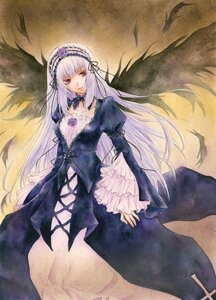 Rating: Safe Score: 0 Tags: 1girl aoi_yuuka_(ao_no_kokoro) black_wings breasts colored_pencil_(medium) commentary_request cross-laced_clothes detached_collar dress flower frilled_sleeves frills hairband image long_hair long_sleeves looking_at_viewer painting_(medium) pastel_(medium) puffy_sleeves red_eyes rose rozen_maiden solo suigintou traditional_media very_long_hair watercolor_(medium) white_hair wings User: admin