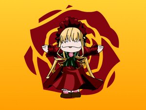 Rating: Safe Score: 0 Tags: 1girl auto_tagged blonde_hair bow chibi dress image long_hair long_sleeves shinku solo tongue User: admin