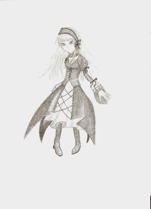 Rating: Safe Score: 0 Tags: 1girl auto_tagged bangs boots closed_mouth dress full_body grey_background greyscale hairband image long_hair long_sleeves looking_at_viewer monochrome solo standing suigintou traditional_media User: admin