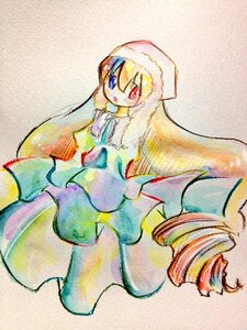 Rating: Safe Score: 0 Tags: 1girl blonde_hair blue_dress blue_eyes dress drill_hair hat heterochromia image long_hair long_sleeves looking_at_viewer red_eyes simple_background solo suiseiseki traditional_media very_long_hair watercolor_(medium) User: admin