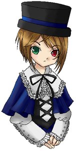 Rating: Safe Score: 0 Tags: 1girl bangs blue_dress blush brown_hair dress eyebrows_visible_through_hair frills green_eyes hat heterochromia image long_sleeves looking_at_viewer red_eyes ribbon simple_background solo souseiseki top_hat upper_body white_background User: admin