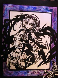 Rating: Safe Score: 0 Tags: 1girl dress flower frills hairband image lolita_hairband long_hair long_sleeves looking_at_viewer marker_(medium) rose smile solo suigintou traditional_media wings User: admin