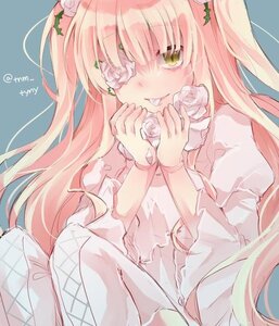 Rating: Safe Score: 0 Tags: 1girl eyepatch flower hair_flower hair_ornament image kirakishou long_hair long_sleeves pink_hair rose smile solo two_side_up yellow_eyes User: admin