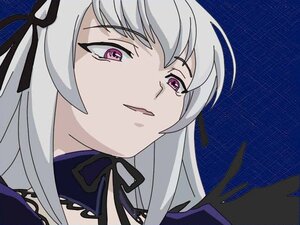 Rating: Safe Score: 0 Tags: 1girl face hair_ribbon image long_hair purple_eyes ribbon solo suigintou tears User: admin