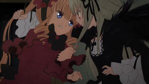Rating: Safe Score: 0 Tags: 2girls blonde_hair blue_eyes bow clenched_teeth dress drill_hair duel flower frills hat image long_hair long_sleeves multiple_girls pair ribbon rose shinku silver_hair suigintou tears teeth twin_drills twintails User: admin