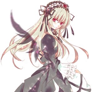Rating: Safe Score: 0 Tags: 1girl auto_tagged black_dress dress flower frilled_sleeves frills hairband image lolita_hairband long_hair long_sleeves looking_at_viewer pink_eyes ribbon silver_hair simple_background solo suigintou white_background User: admin