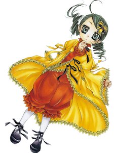 Rating: Safe Score: 0 Tags: 1girl ahoge bloomers dress drill_hair frills full_body image kanaria long_sleeves looking_at_viewer orange_dress pantyhose ribbon shoes solo standing twin_drills underwear white_background white_legwear yellow_dress User: admin