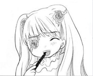 Rating: Safe Score: 0 Tags: 1girl blush greyscale hair_ornament image kirakishou long_hair looking_at_viewer monochrome one_eye_closed open_mouth simple_background smile solo white_background User: admin