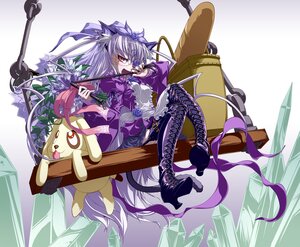 Rating: Safe Score: 0 Tags: 1girl absurdres animal_ears barasuishou boots bread cat_ears cat_tail chair commentary_request cross-laced_footwear crossed_legs crystal dress eyepatch flower food glasses highres image kunkun lace-up_boots leaf long_hair photoshop_(medium) purple_hair rozen_maiden sasa_ichi sitting solo stuffed_animal stuffed_dog swing tail thigh_boots thighhighs whip User: admin