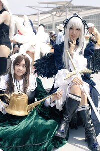 Rating: Safe Score: 0 Tags: blurry boots depth_of_field dress feathers frills long_hair long_sleeves multiple_cosplay multiple_girls sitting suigintou tagme wings User: admin