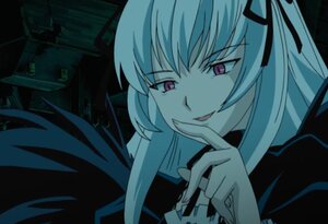 Rating: Safe Score: 0 Tags: 1girl finger_to_mouth hair_ribbon image long_hair ribbon smile solo suigintou User: admin