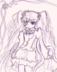 Rating: Safe Score: 0 Tags: 1girl bare_shoulders bow dress flower gloves hair_ornament image kirakishou long_hair looking_at_viewer monochrome rose solo torn_clothes twintails very_long_hair User: admin