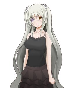 Rating: Safe Score: 0 Tags: 1girl bare_shoulders blush breasts collarbone eyepatch image kirakishou long_hair looking_at_viewer simple_background skirt solo striped very_long_hair white_background User: admin