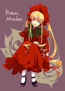 Rating: Safe Score: 0 Tags: 1girl blonde_hair blue_eyes bonnet bow bowtie dress flower full_body green_bow image long_hair long_sleeves looking_at_viewer pantyhose red_dress rose shinku shoes simple_background solo twintails very_long_hair User: admin