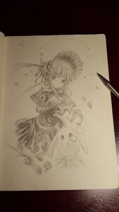 Rating: Safe Score: 0 Tags: 1girl dress flower image looking_at_viewer monochrome photo shinku solo traditional_media User: admin