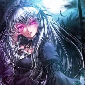 Rating: Safe Score: 0 Tags: 1girl black_wings dress feathers flower frills hairband image lolita_fashion lolita_hairband long_hair long_sleeves looking_at_viewer pink_eyes puffy_sleeves ribbon rose silver_hair solo suigintou traditional_media wings User: admin