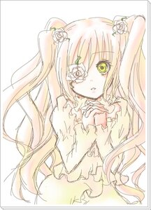 Rating: Safe Score: 0 Tags: 1girl blonde_hair eyepatch flower frills green_eyes hair_flower hair_ornament hands_clasped image kirakishou long_hair looking_at_viewer own_hands_together pink_hair rose simple_background solo thorns two_side_up very_long_hair white_flower white_rose User: admin