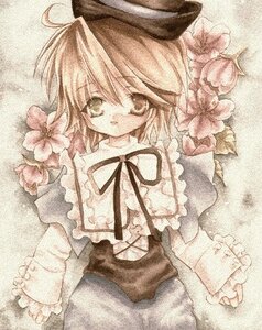 Rating: Safe Score: 0 Tags: 1girl black_ribbon dress flower frills hat image long_sleeves looking_at_viewer marker_(medium) ribbon short_hair solo souseiseki traditional_media User: admin