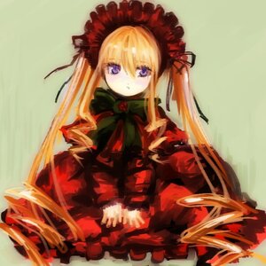 Rating: Safe Score: 0 Tags: 1girl blonde_hair blue_eyes bow bowtie cowboy_shot dress drill_hair image long_hair long_sleeves looking_at_viewer red_dress shinku simple_background solo standing twintails User: admin