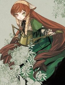 Rating: Safe Score: 0 Tags: 1girl brown_hair dress flower frills green_dress green_eyes head_scarf heterochromia image long_hair long_sleeves looking_at_viewer plant red_eyes smile solo suiseiseki very_long_hair watering_can User: admin