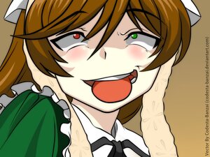 Rating: Safe Score: 0 Tags: 1girl apron blush brown_hair fang fangs green_eyes image maid open_mouth patreon_username solo suiseiseki watermark web_address User: admin