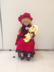 Rating: Safe Score: 0 Tags: 1girl blonde_hair bonnet dress long_sleeves mary_janes red_dress shinku shoes solo stuffed_animal User: admin