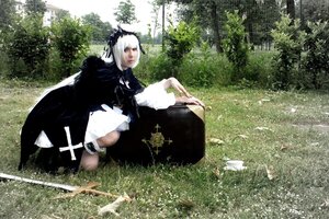 Rating: Safe Score: 0 Tags: 1girl cape day flower forest nature outdoors sitting solo squatting suigintou sunlight tree white_hair User: admin