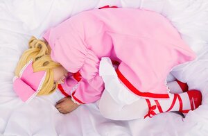 Rating: Safe Score: 0 Tags: 1girl blonde_hair bow dress fetal_position frills hair_bow hina_ichigo hinaichigo long_sleeves lying on_side pink_bow pink_dress ribbon shoes sleeping solo striped User: admin