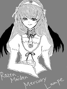 Rating: Safe Score: 0 Tags: 1girl black_wings choker dress feathered_wings flower greyscale hairband image long_hair looking_at_viewer monochrome ribbon smile solo suigintou upper_body wings User: admin