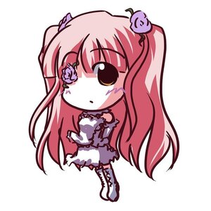 Rating: Safe Score: 0 Tags: 1girl boots chibi dress full_body hair_ornament image kirakishou long_hair pink_hair solo standing striped two_side_up vertical_stripes very_long_hair white_background white_dress User: admin