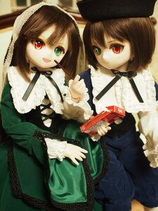 Rating: Safe Score: 0 Tags: 2girls brown_hair doll dress frills green_dress hat heterochromia long_sleeves looking_at_viewer multiple_dolls multiple_girls open_mouth red_eyes short_hair siblings sisters smile souseiseki suiseiseki tagme twins User: admin