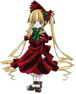 Rating: Safe Score: 0 Tags: 1girl black_footwear blonde_hair bloomers blue_eyes blush bonnet bow bowtie dress drill_hair full_body green_bow long_hair long_sleeves looking_at_viewer red_dress shinku shoes sidelocks simple_background solo standing twintails v_arms very_long_hair white_background User: admin