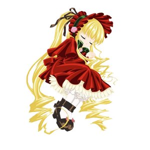 Rating: Safe Score: 0 Tags: 1girl blonde_hair bonnet bow closed_eyes dress flower full_body image long_hair long_sleeves red_dress ribbon rose shinku simple_background sleeping solo twintails User: admin