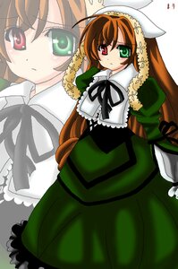 Rating: Safe Score: 0 Tags: 1girl auto_tagged black_ribbon brown_hair dress frills green_dress green_eyes head_scarf heterochromia image long_hair long_sleeves looking_at_viewer red_eyes ribbon solo standing suiseiseki white_background zoom_layer User: admin