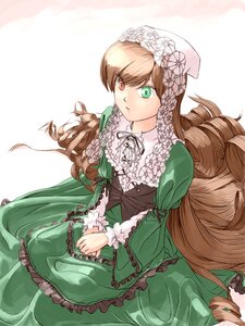 Rating: Safe Score: 0 Tags: 1girl brown_hair dress drill_hair flower frills green_dress green_eyes heterochromia image long_hair long_sleeves looking_at_viewer red_eyes solo suiseiseki twin_drills very_long_hair User: admin