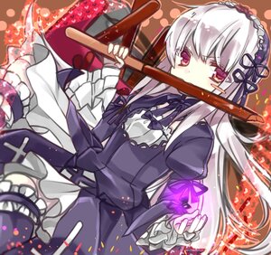 Rating: Safe Score: 0 Tags: 1girl bangs dress frilled_sleeves frills gothic_lolita hairband holding image lolita_hairband long_hair long_sleeves puffy_sleeves red_eyes ribbon silver_hair solo suigintou weapon wings User: admin