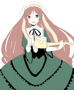 Rating: Safe Score: 0 Tags: 1girl brown_hair dress frills green_dress green_eyes heterochromia holding image long_hair long_sleeves looking_at_viewer open_mouth red_eyes ribbon simple_background smile solo suiseiseki very_long_hair watering_can white_background User: admin