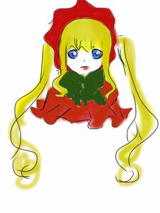 Rating: Safe Score: 0 Tags: 1girl bangs blonde_hair blue_eyes bonnet bow bowtie dress expressionless green_bow image long_hair looking_at_viewer red_dress shinku sidelocks simple_background solo twintails upper_body white_background User: admin