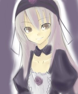 Rating: Safe Score: 0 Tags: 1girl choker dress flower grin image long_hair looking_at_viewer rose simple_background sketch smile solo suigintou upper_body User: admin