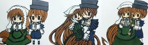 Rating: Safe Score: 0 Tags: 1girl brown_hair chibi dress frills green_dress hat image long_hair long_sleeves multiple_girls pair smile souseiseki suiseiseki tears top_hat very_long_hair User: admin