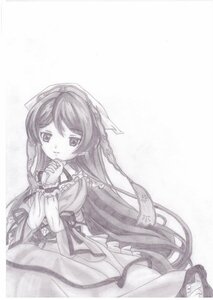 Rating: Safe Score: 0 Tags: 1girl apron auto_tagged dress frills greyscale image long_hair long_sleeves looking_at_viewer monochrome solo striped suiseiseki very_long_hair wide_sleeves User: admin