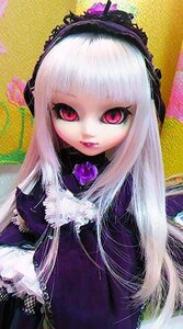 Rating: Safe Score: 0 Tags: 1girl bangs doll dress frills gothic_lolita lace lips lolita_fashion long_hair looking_at_viewer red_eyes solo suigintou upper_body white_hair User: admin