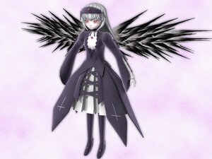 Rating: Safe Score: 0 Tags: 1girl black_dress black_wings dress full_body gloves hairband image long_hair long_sleeves looking_at_viewer red_eyes rose silver_hair solo standing suigintou thighhighs wings User: admin