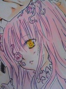 Rating: Safe Score: 0 Tags: 1girl bangs close-up closed_mouth image kirakishou looking_at_viewer pink_hair portrait solo tears traditional_media yellow_eyes User: admin