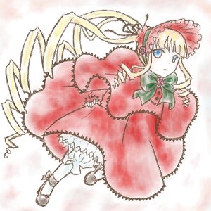 Rating: Safe Score: 0 Tags: 1girl blonde_hair blue_eyes bonnet bow bowtie dress full_body green_bow green_neckwear image long_hair long_sleeves looking_at_viewer red_dress shinku shoes solo standing twintails very_long_hair User: admin