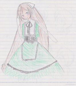 Rating: Safe Score: 0 Tags: 1girl blush brown_hair dress frills green_dress heterochromia image long_sleeves looking_at_viewer red_eyes simple_background solo suiseiseki User: admin